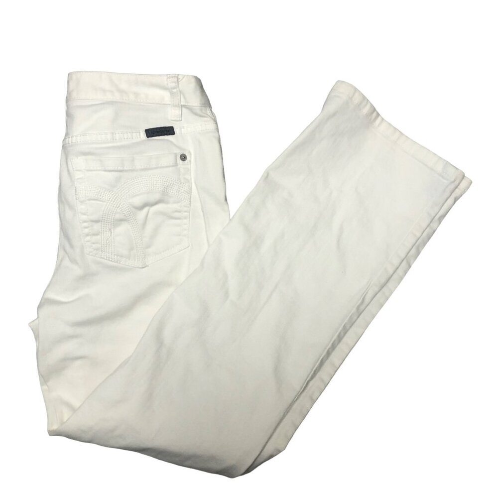 Liz Claiborne White Jeans Womens Size 10 Slim Bootcut Stitched Pockets Pants